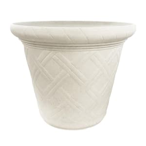 22 in. Frenchboro Antique Extra Large Beige Resin Planter (22 in. D x 17.5 in. H)