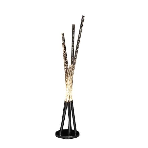 HomeRoots 48.75 in Silver Five Light LED Tubular Contemporary Standard Floor Lamp