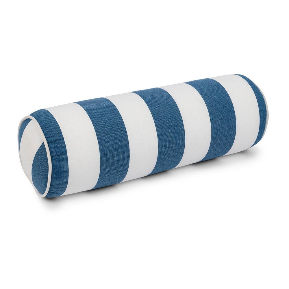 Cabana Stripe Navy/White Outdoor Neckroll Bolster Pillow Set of 2 Zippered and Corded 6 in. x 18 in. price history on PriceWatchPro