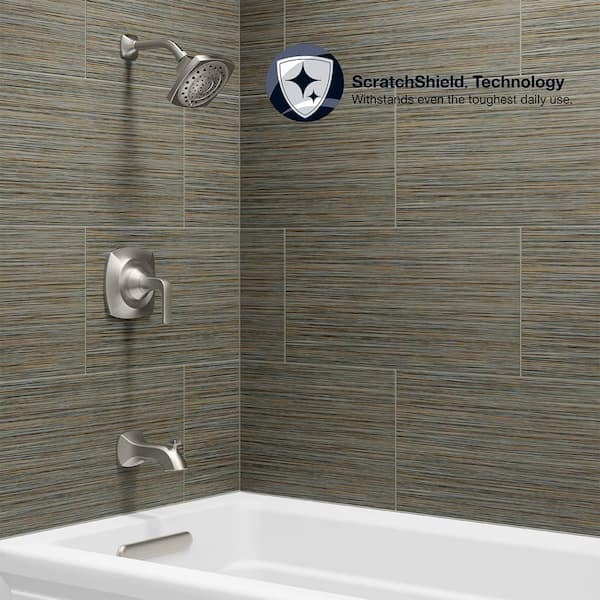 Rubicon 1-Handle 3-Spray Wall-Mount Tub and Shower Faucet in Brushed Nickel (Valve Included)