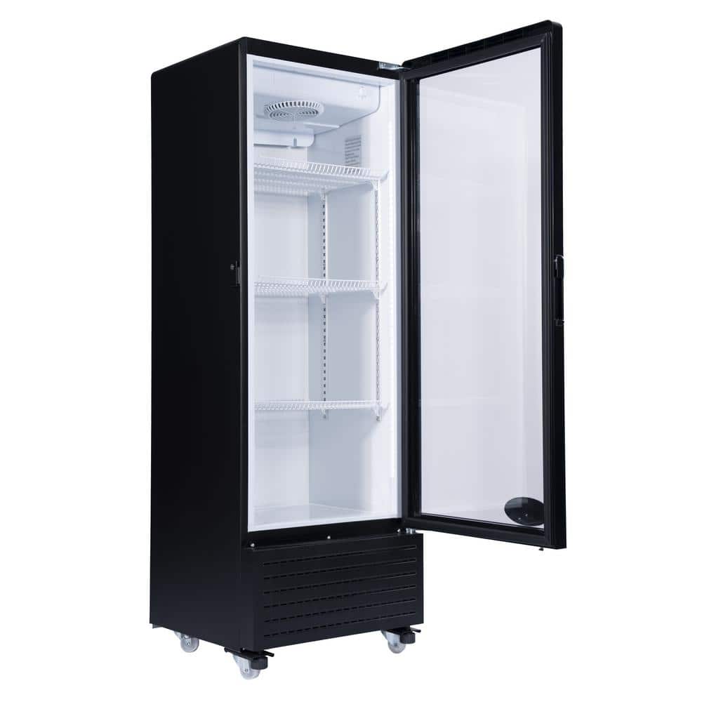 21-Inch Black Glass Door Commercial Display Refrigerator