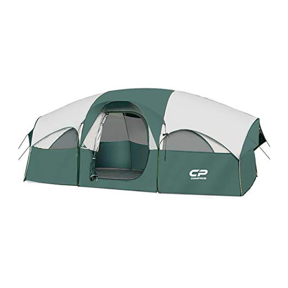 8-Person Camping Tents 5 Large Mesh Windows, Double Layer, Divided Curtain 