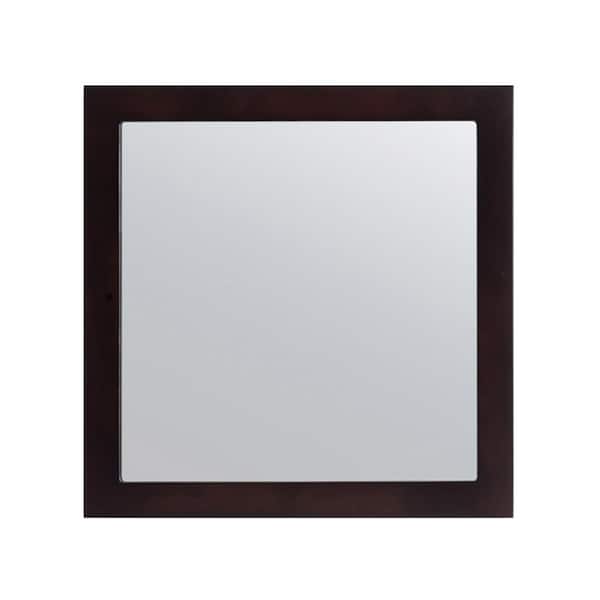 Laviva Sterling 30 in. W x 30 in. H Square Wood Framed Wall Bathroom Vanity Mirror in Espresso
