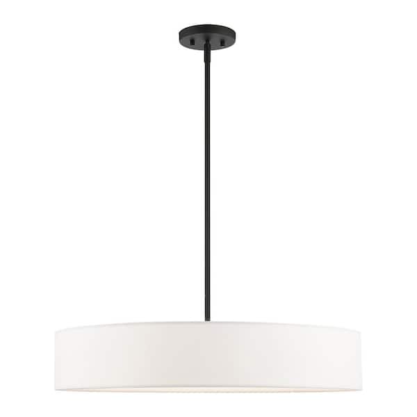 Livex Lighting Venlo 5 Light Black with Brushed Nickel Accents Pendant