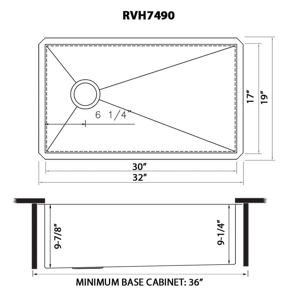 32-Inch Stainless Steel Undermount Kitchen Sink with Slope Bottom