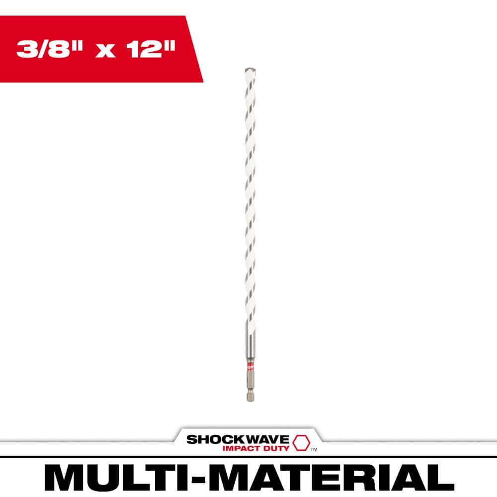 Milwaukee 3/8 Inch x 10 Inches x 12 Inches SHOCKWAVE Carbide Multi-Material Drill Bit -  48-20-8891