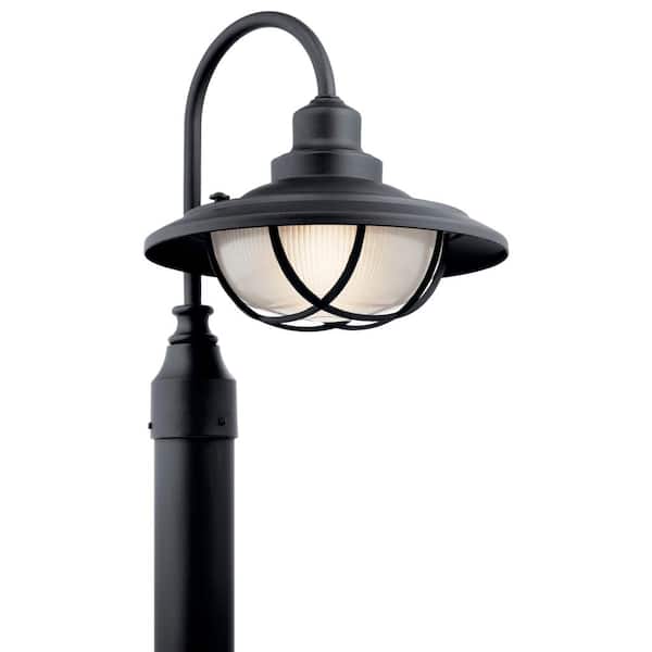 KICHLER Harvest Ridge 1-Light Textured Black Aluminum Hardwired Waterproof Outdoor Post Light with No Bulbs Included (1-Pack)