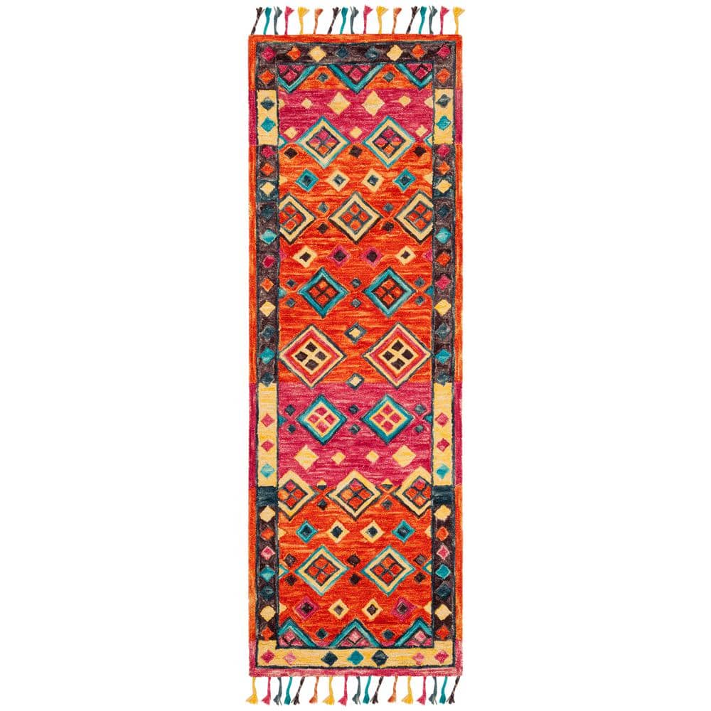 Bohemian Bliss Red and Fuchsia Hand-Tufted Wool Area Rug