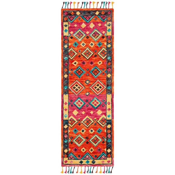 SAFAVIEH Aspen Orange/Fuchsia 2 ft. x 17 ft. Floral Runner Rug