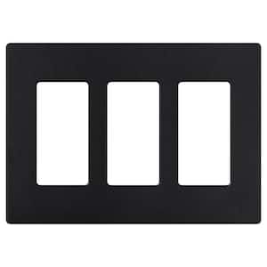Claro 3 Gang Wall Plate for Decorator/Rocker Switches, Satin, Midnight (SC-3-MN) (1-Pack)