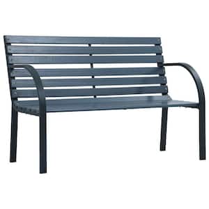 47.2 in. Wood Outdoor Patio Bench Garden Bench in Gray with Backrest