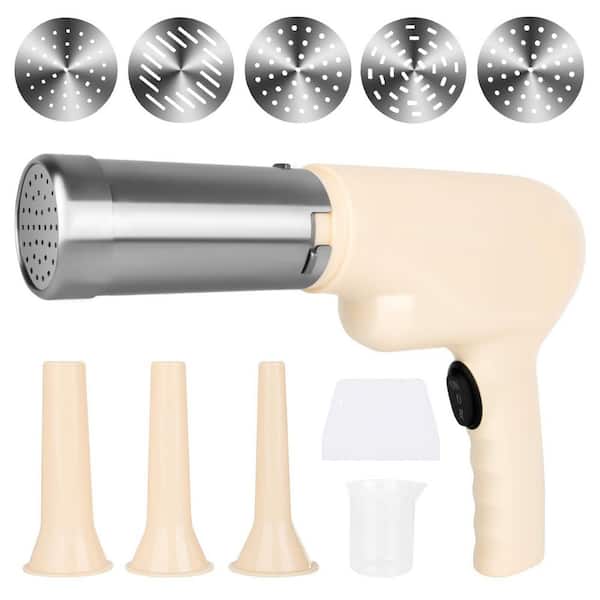 Beige Stainless Steel Electric Automatic Pasta Maker Machine Noodle Maker, Roller Kitchenaid Attachment All-in-One