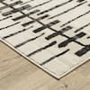 AVERLEY HOME Rayder Ivory/Black 10 ft. x 13 ft. Abstract Geometric Lines Polypropylene/Polyester Indoor Area Rug 742658