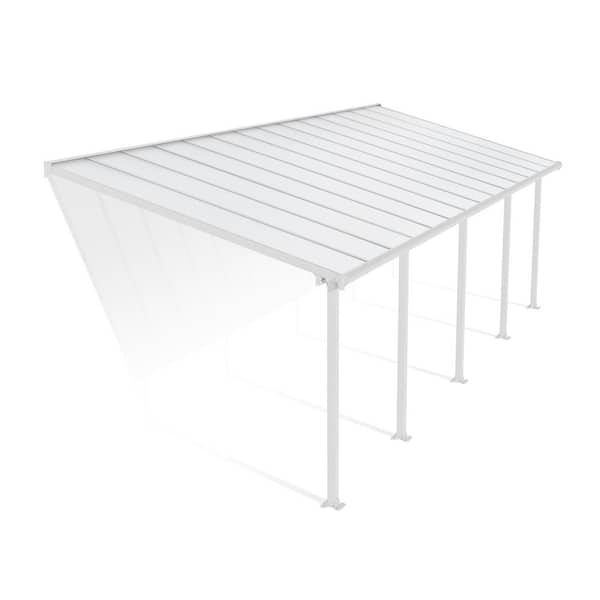 Olympia 10 ft. x 28 ft. White/White Aluminum Patio Cover