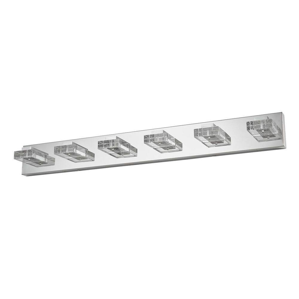 38 in. 6-Light Chrome Bathroom Vanity Light LED Wall Fixture for Bathroom Mirror with Crystal Shades price history on PriceWatchPro