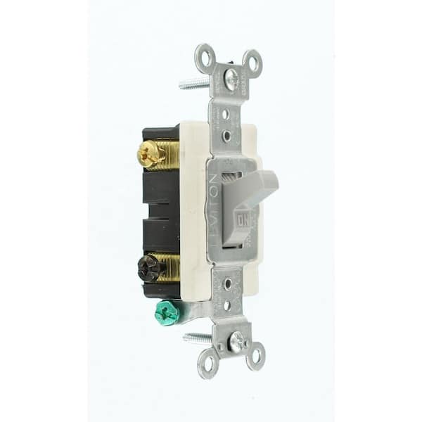 20 Amp Industrial Grade Heavy Duty Double-Pole Toggle Switch, Gray 1222-SGY