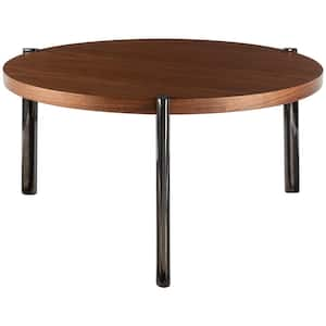 Mateo 16 in. Black/Brown Rectangle Wood Coffee Table