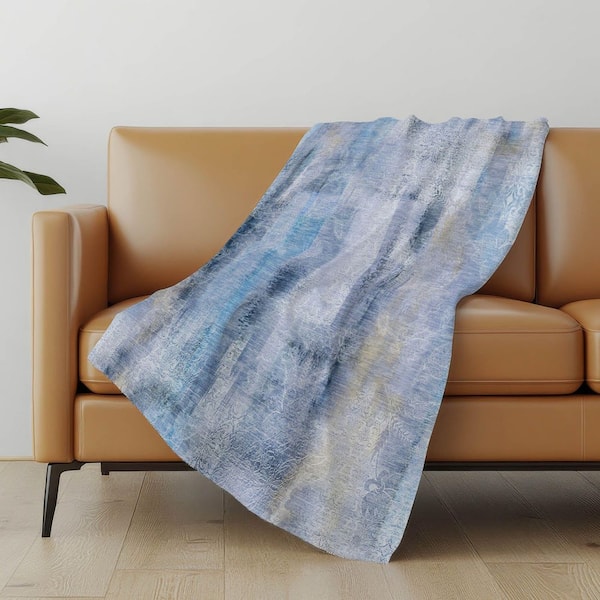 Premium Machine Washable ASB537 Blue 50 in. x 70 in. Sherpa Throw Blanket