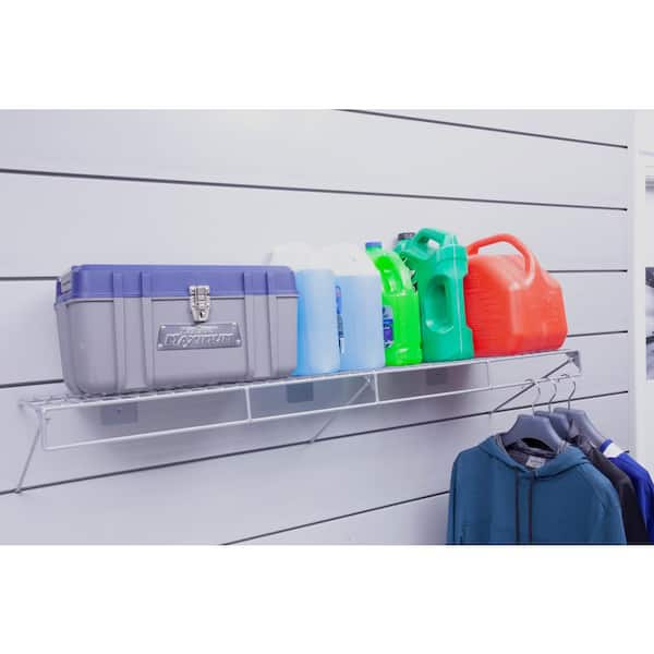 48 in. L x 12 in. W Slatwall Wire Shelf with Rail (2-Pack)