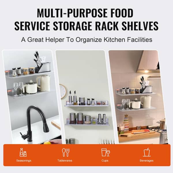 Plastic Floating Shelves Wall Mounted Storage Shelves for Kitchen