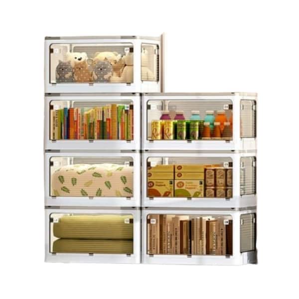 Adrinfly 23.6 in. W x 16.5 in. D x 12.9 in. H in White Plastic Transparent Foldable Storage Cabinet (1-Piece)