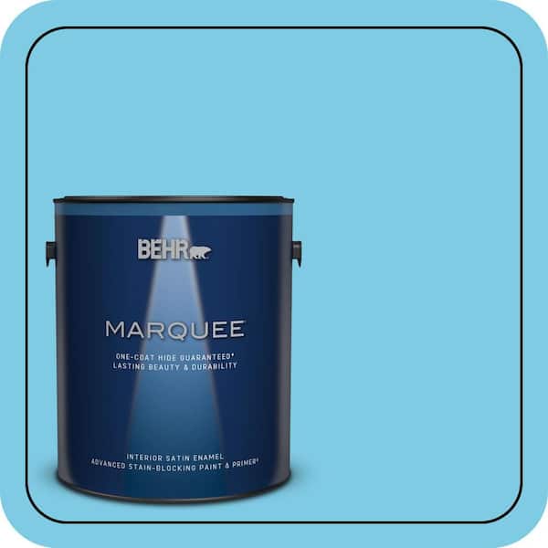 BEHR MARQUEE 1 gal. #P490-3 Big Chill Satin Enamel Interior Paint & Primer