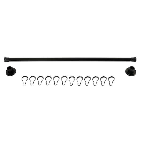 Edenscape 36 in. to 60 in. Adjustable Straight Shower Curtain Rod in Oil Rubbed Bronze