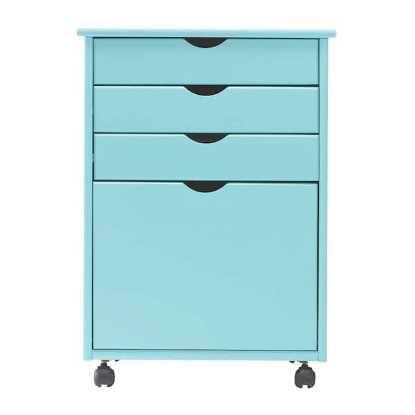 Home Decorators Collection Stanton 20 in. W 4-File Storage Cart in Blue