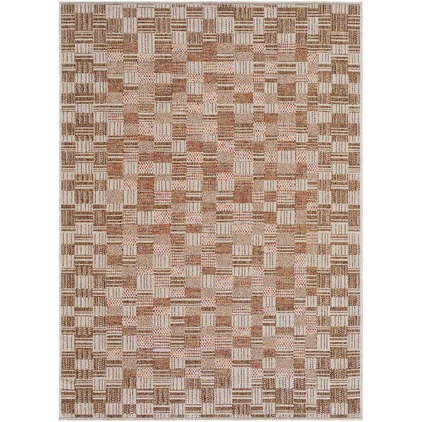 Crete Brown Cottage 8 ft. x 10 ft. Indoor/Outdoor Area Rug