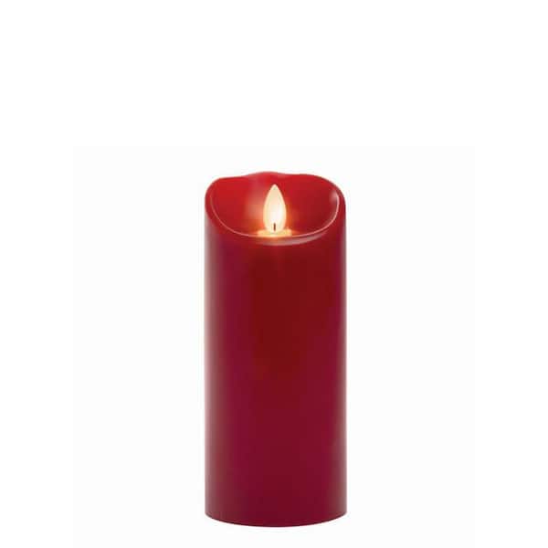 SULLIVANS 9 in. Red Smooth LED Pillar Candle