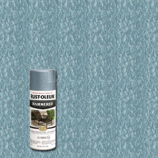 Rust-Oleum Stops Rust 12 oz. Hammered Light Blue Protective Spray Paint (6-Pack)