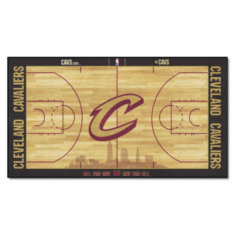 FANMATS NBA Cleveland Cavaliers 3 ft. x 5 ft. Large Court Runner Rug 9230 -  The Home Depot