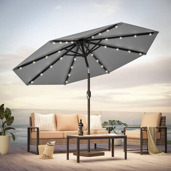 10FT Patio Umbrella, Outdoor Table Umbrella with Push Button Tilt