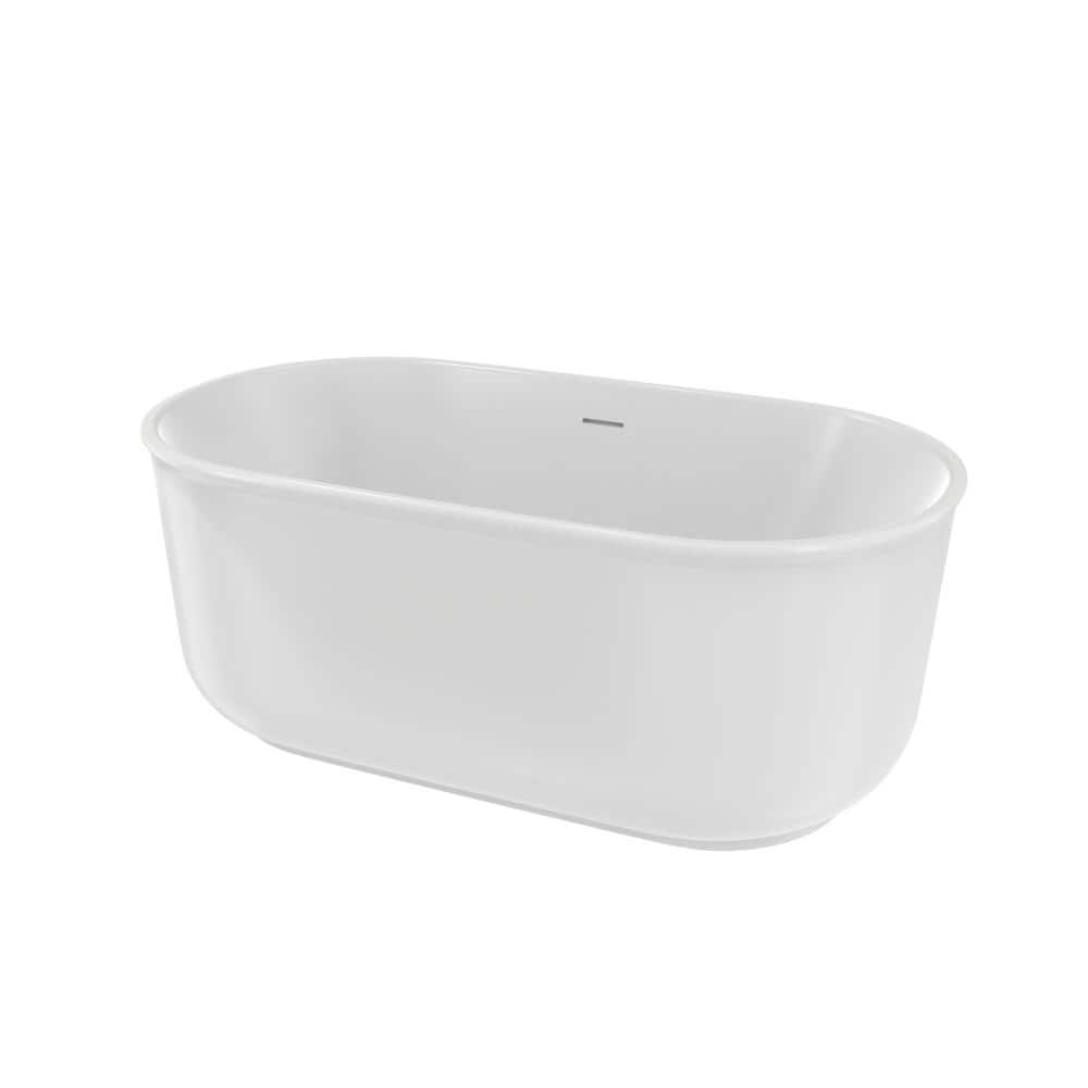 Alliance Pro 67" White Acrylic Freestanding Oval Bathtub