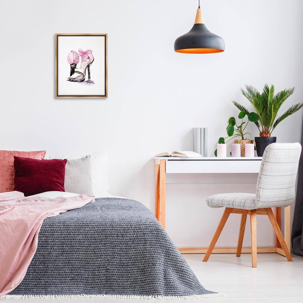 Pastel Pink Luxe Heels by Stella Chang Brown Floater Frame Abstract Graphic Art Print 21 in. x 17 in. price history on PriceWatchPro