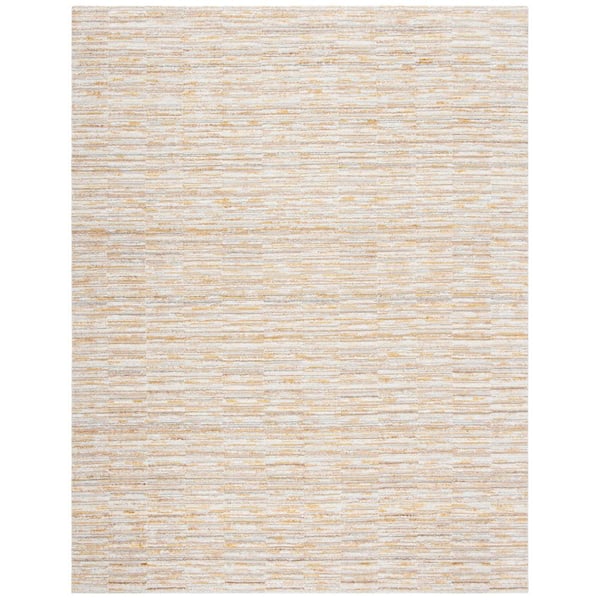 Elements 9 ft. x 12 ft. Gold Striped Marle Area Rug