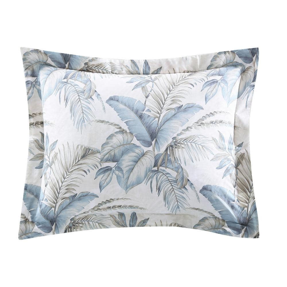 King Blue Cotton Reversible Comforter Set with Shams