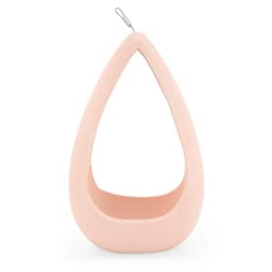 Cone 8-1/2 in. x 5-1/4 in. Coral Ceramic Hanging Planter