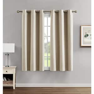 Brea Linen Tiebacks Blackout Grommet Curtain - 38 in. W x 63 in. L (2-Panels and 2-Tiebacks)