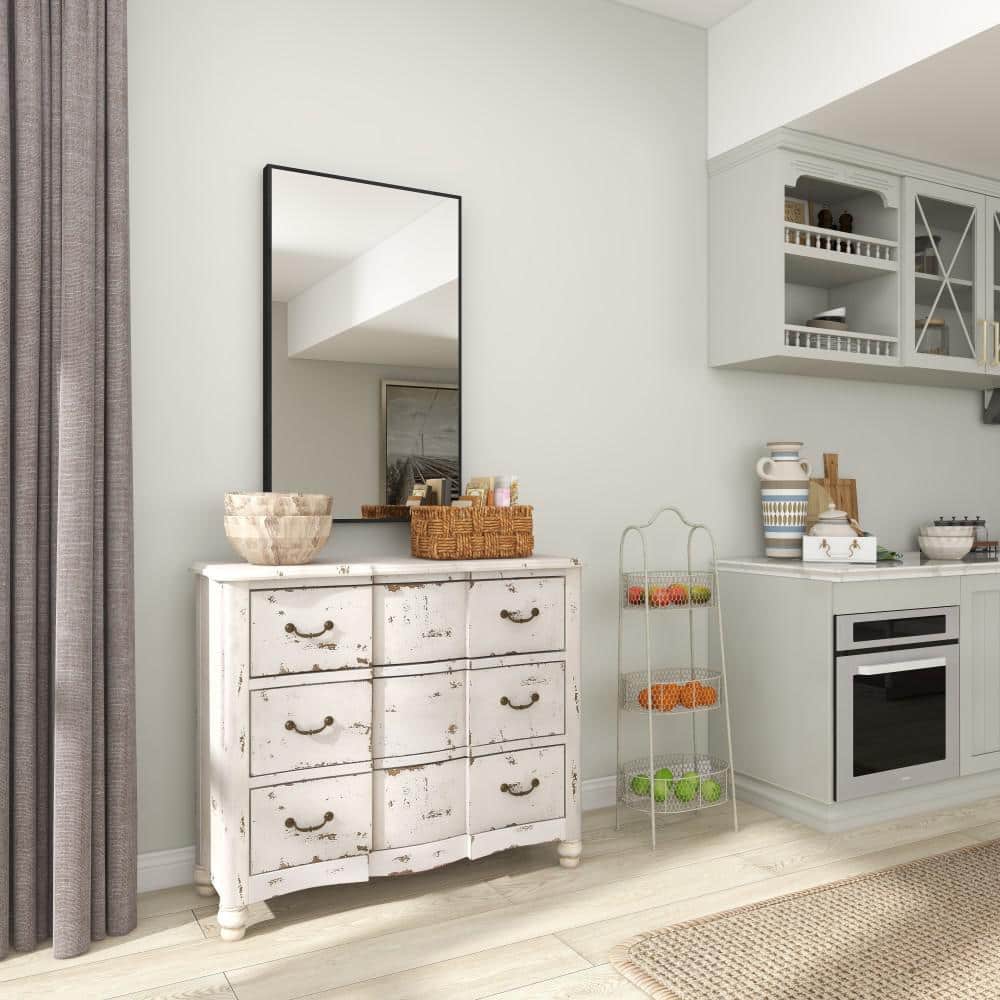 Off-White Metal 3-Tier Elliptical Basket Shelving Unit
