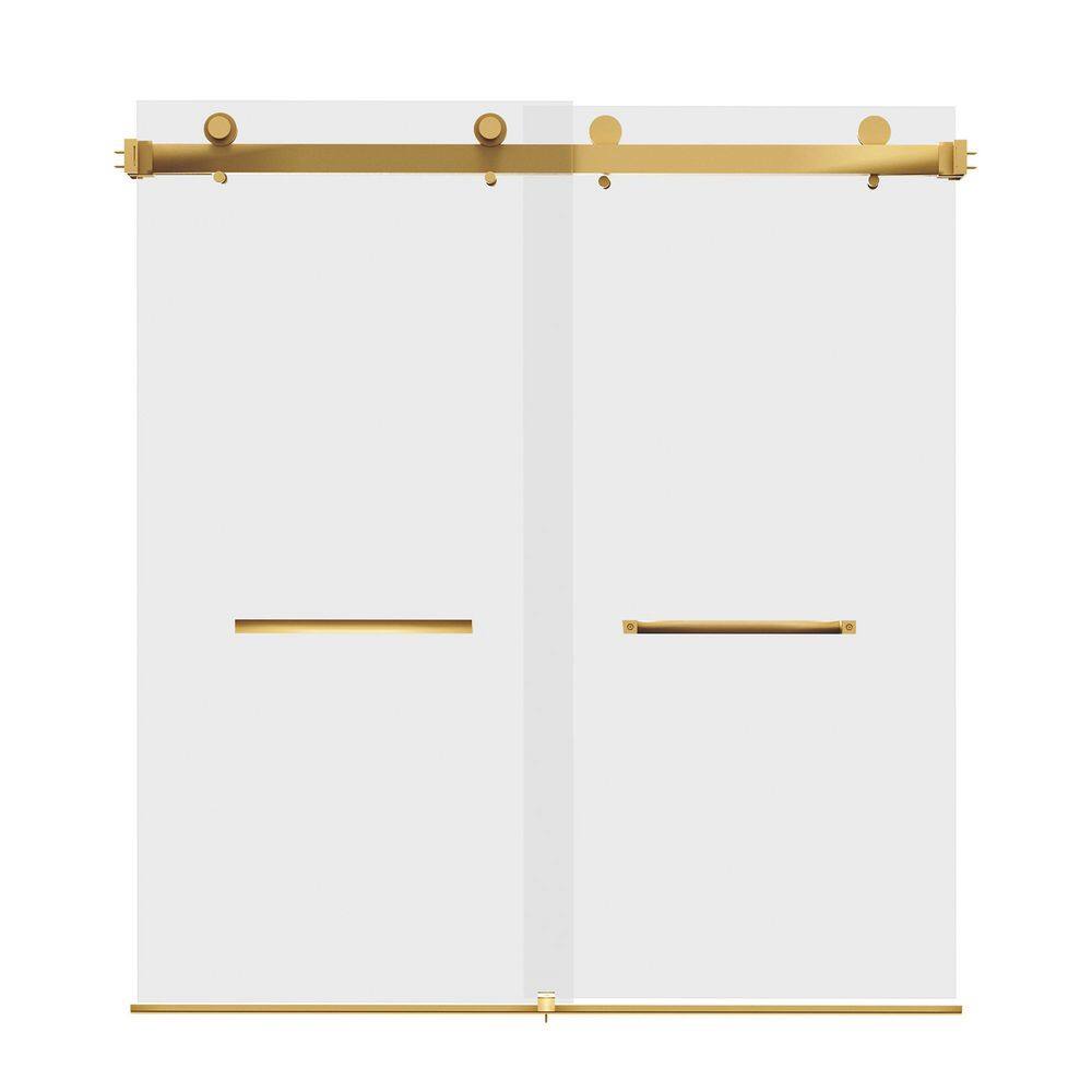 56 in. 60 in. W x 76 in. H Double Sliding Frameless Shower Door, 5/16 in. (8mm) Tempered Glass price history on PriceWatchPro