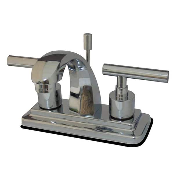 Kingston Brass Manhattan 4 in. Centerset 2-Handle Bathroom Faucet in Chrome