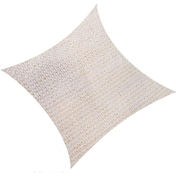 Unbranded 10 ft. x 10 ft. Cream Square Sun Shade Sail UV Block Canopy, Outdoor Patio and Pergola Cover