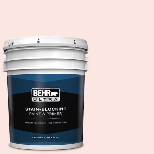 BEHR ULTRA 5 gal. #130A-1 Sweet Nothing Satin Enamel Exterior Paint & Primer