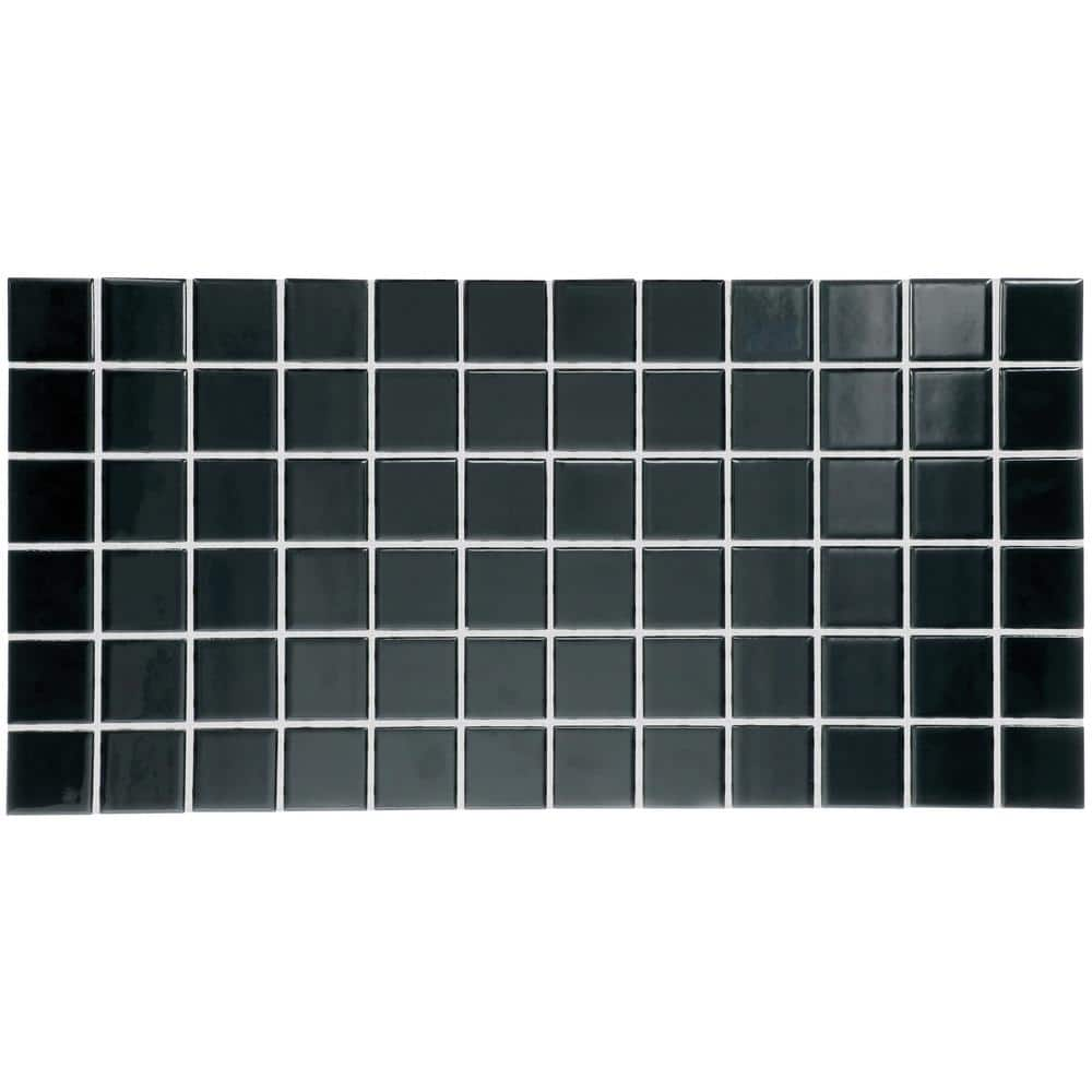 Daltile Restore Black 12 In. X 24 In. Glazed Ceramic Mosaic Tile (24 Sq ...