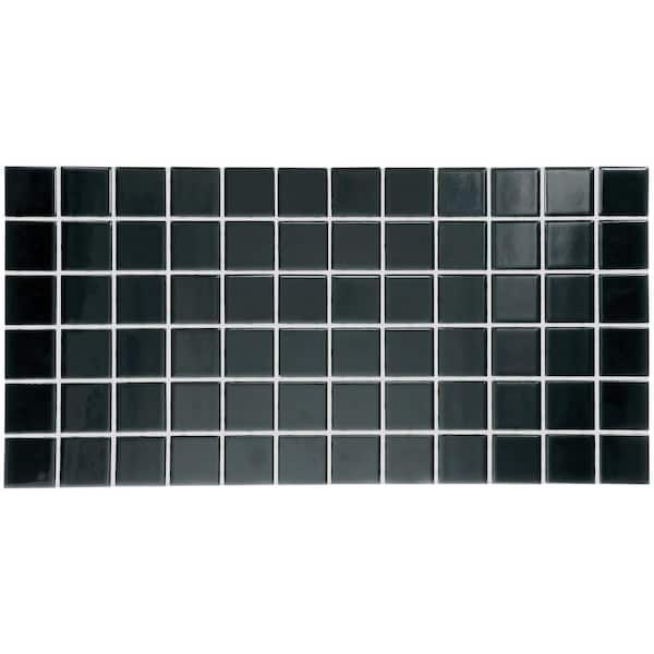 Daltile Restore Black 12 in. x 24 in. Glazed Ceramic Mosaic Tile (24 sq. ft./Case)