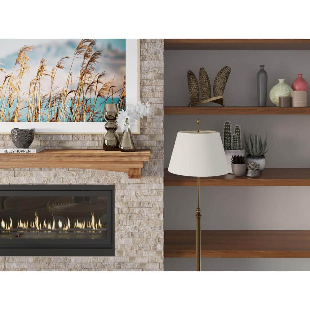 Aged Oak Traditional Wall Mantel Shelf with Lacquer Finish