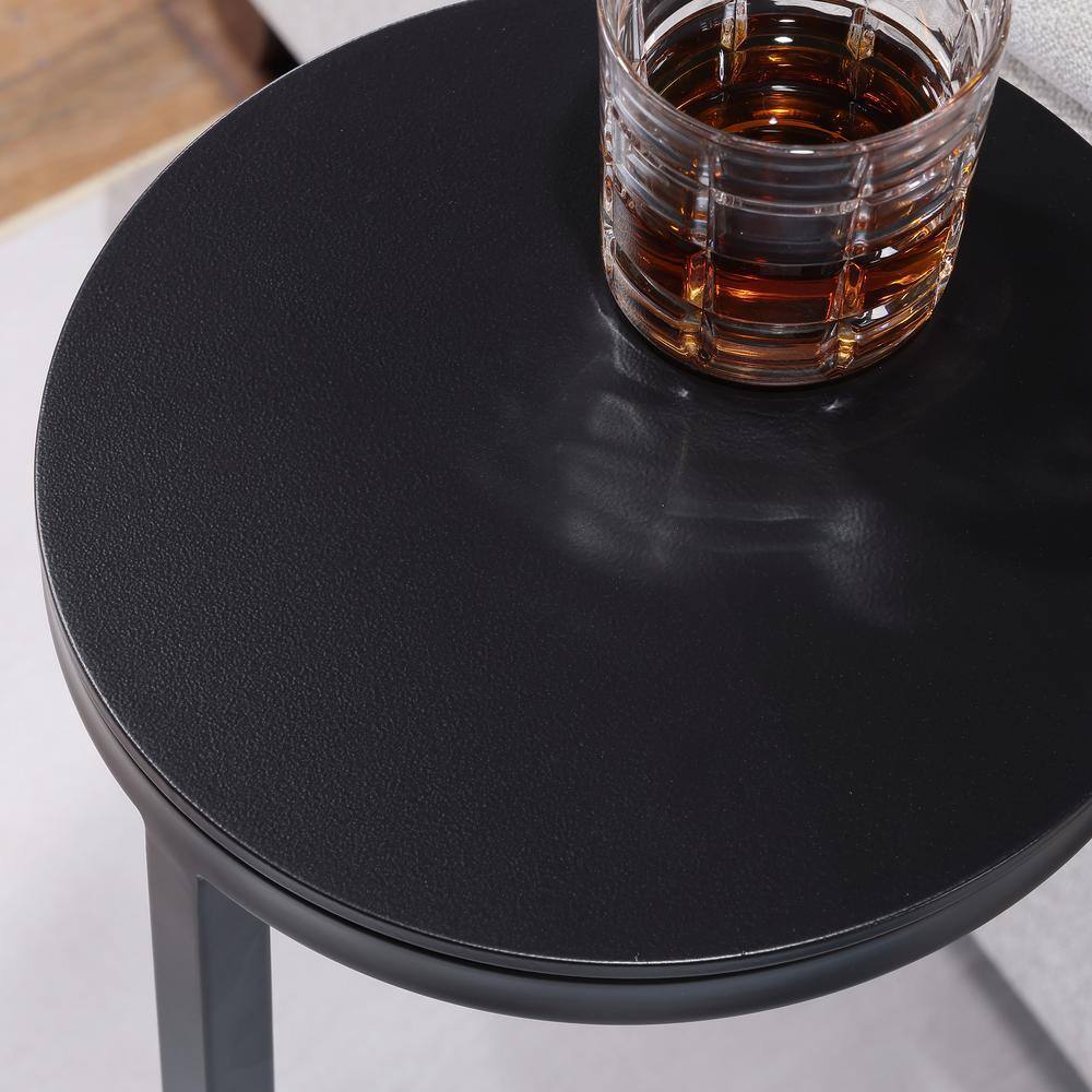 York 10 in. Diameter Antique Bronze Round Iron End Table - thumbnail 7