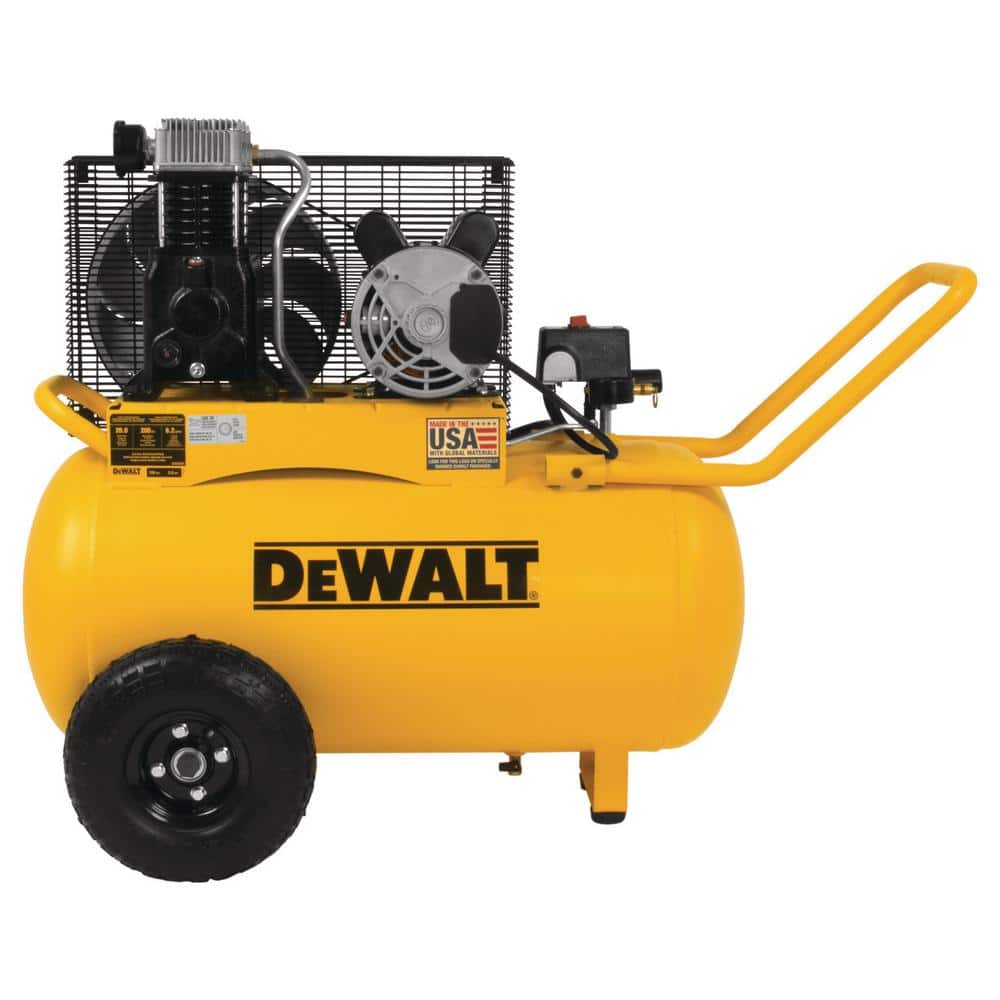 DEWALT 20 Gal. 200 PSI Oil Lubed Belt Drive Portable Horizontal Electric Air Compressor