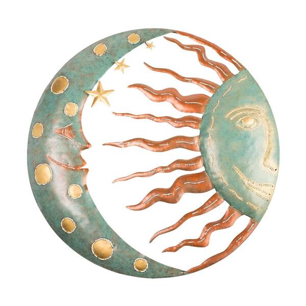Evergreen Enterprises Celestial Sun and Moon Metal Wall Art